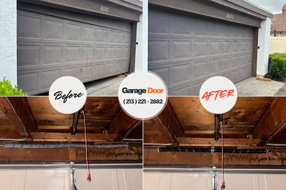 Before and after: garage door repair Manchester, OH